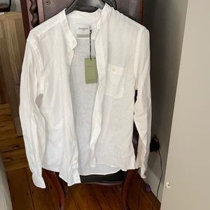 Men’s linen shirt with Nero collar sz M